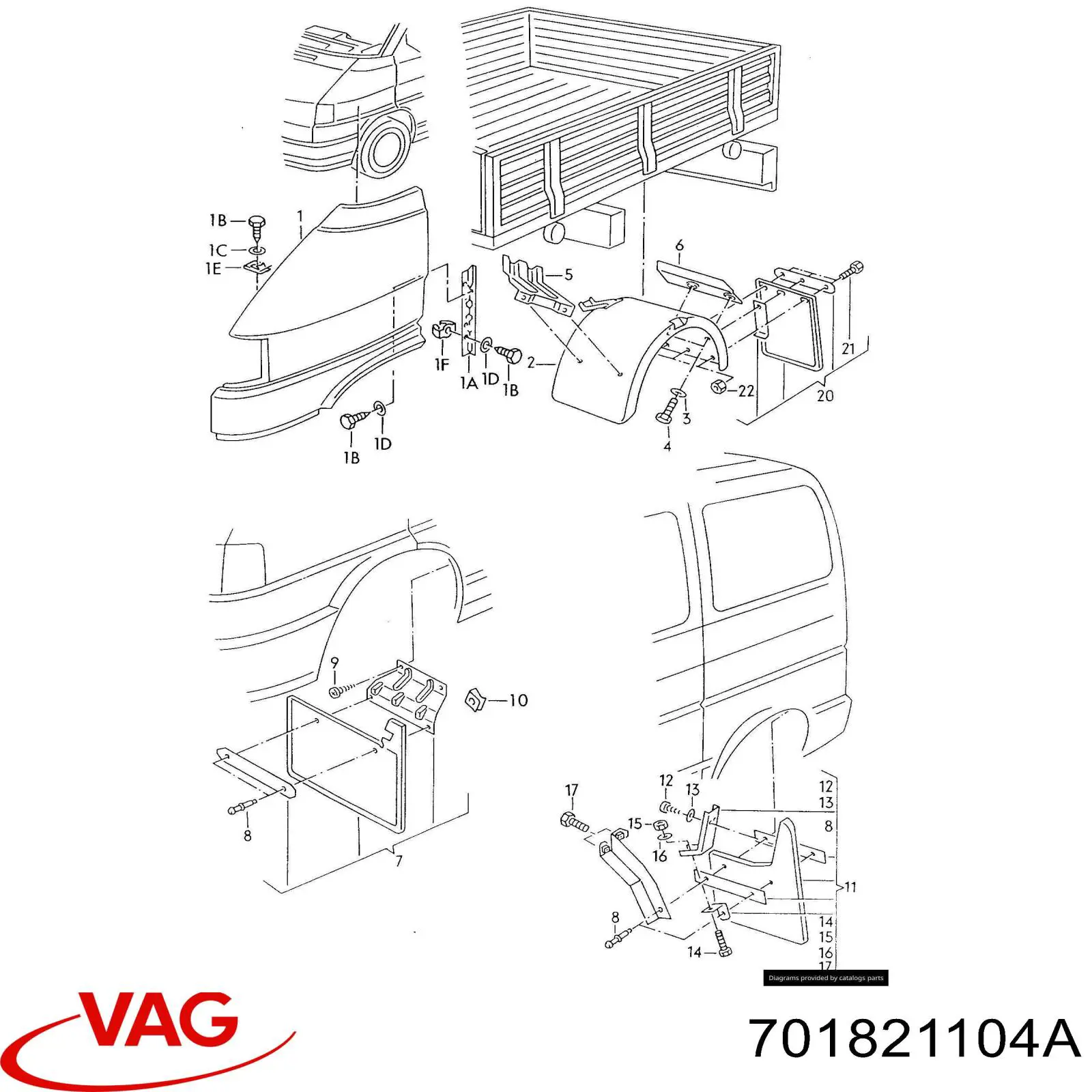 Крыло переднее правое 701821104A VAG