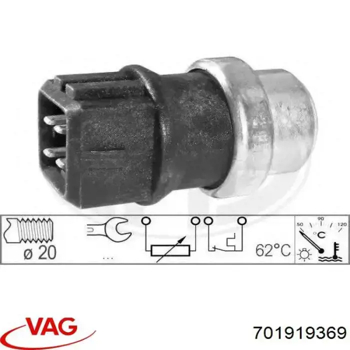 Купить 701919369 VAG Термодатчик охлаждающей жидкости