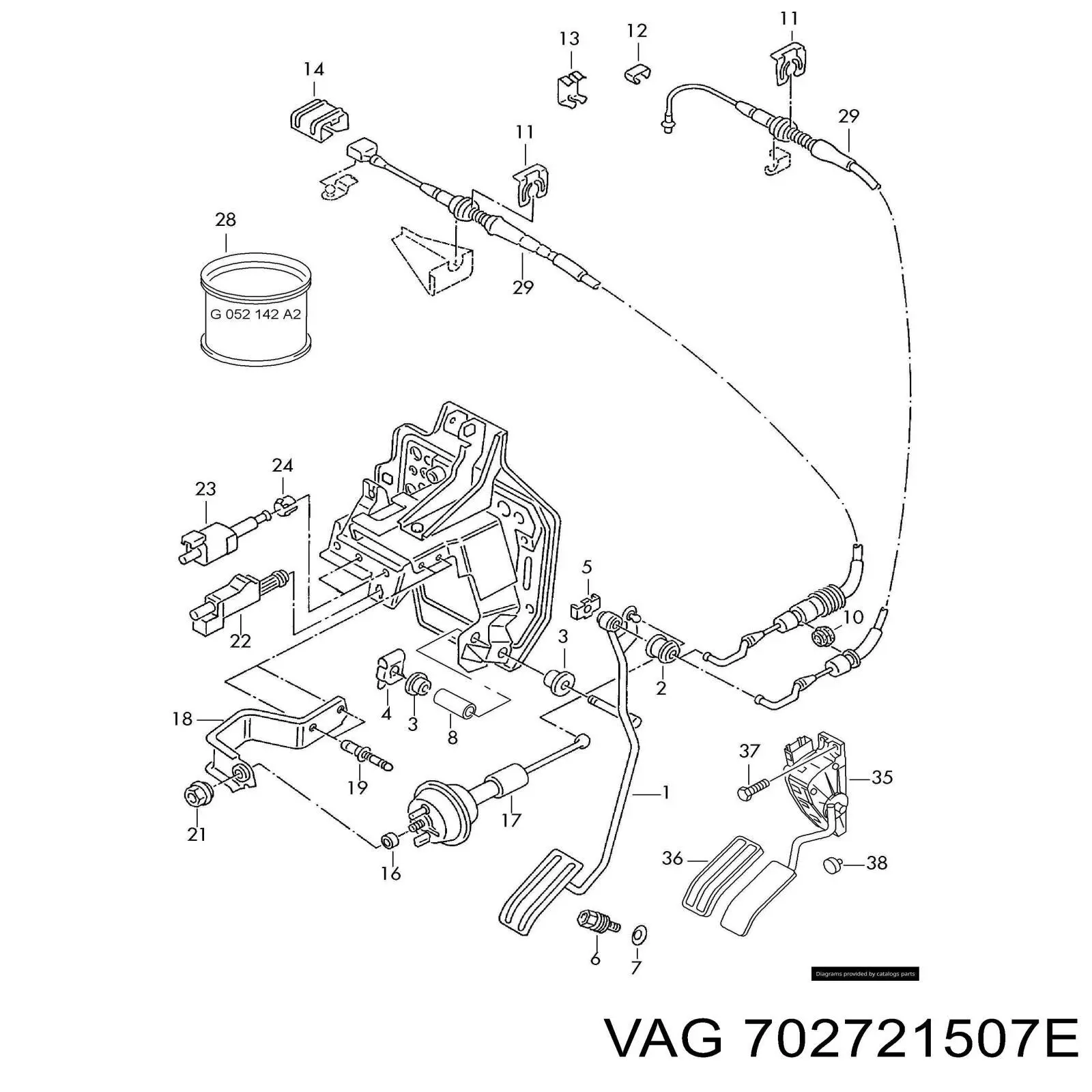 Педаль газа (акселератора) VAG 702721507E цена, от 118.47 USD