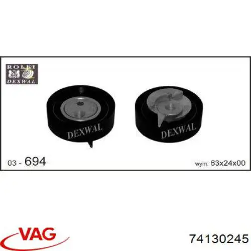 Ролик натяжителя ремня газораспределения VAG 74130245 цена, от 20.32 USD