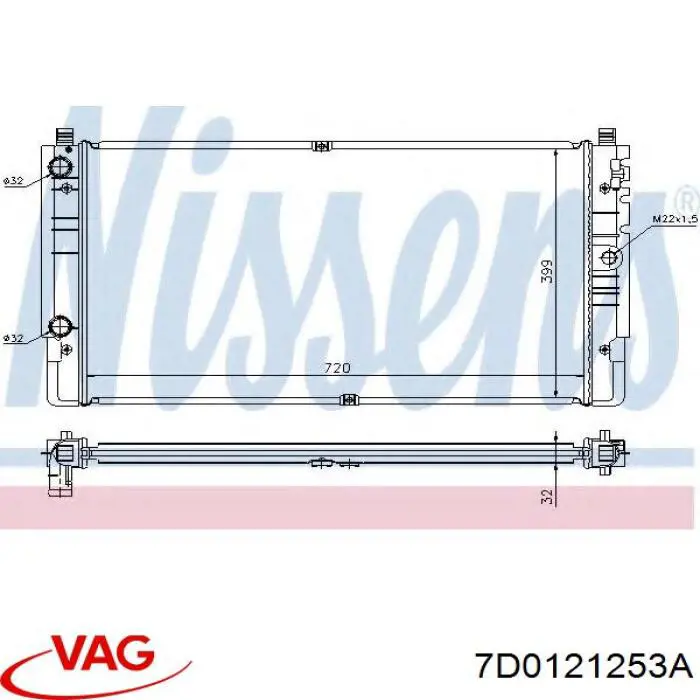 Радиатор охлаждения двигателя AVA VNA2245 цена, от 80.20 USD