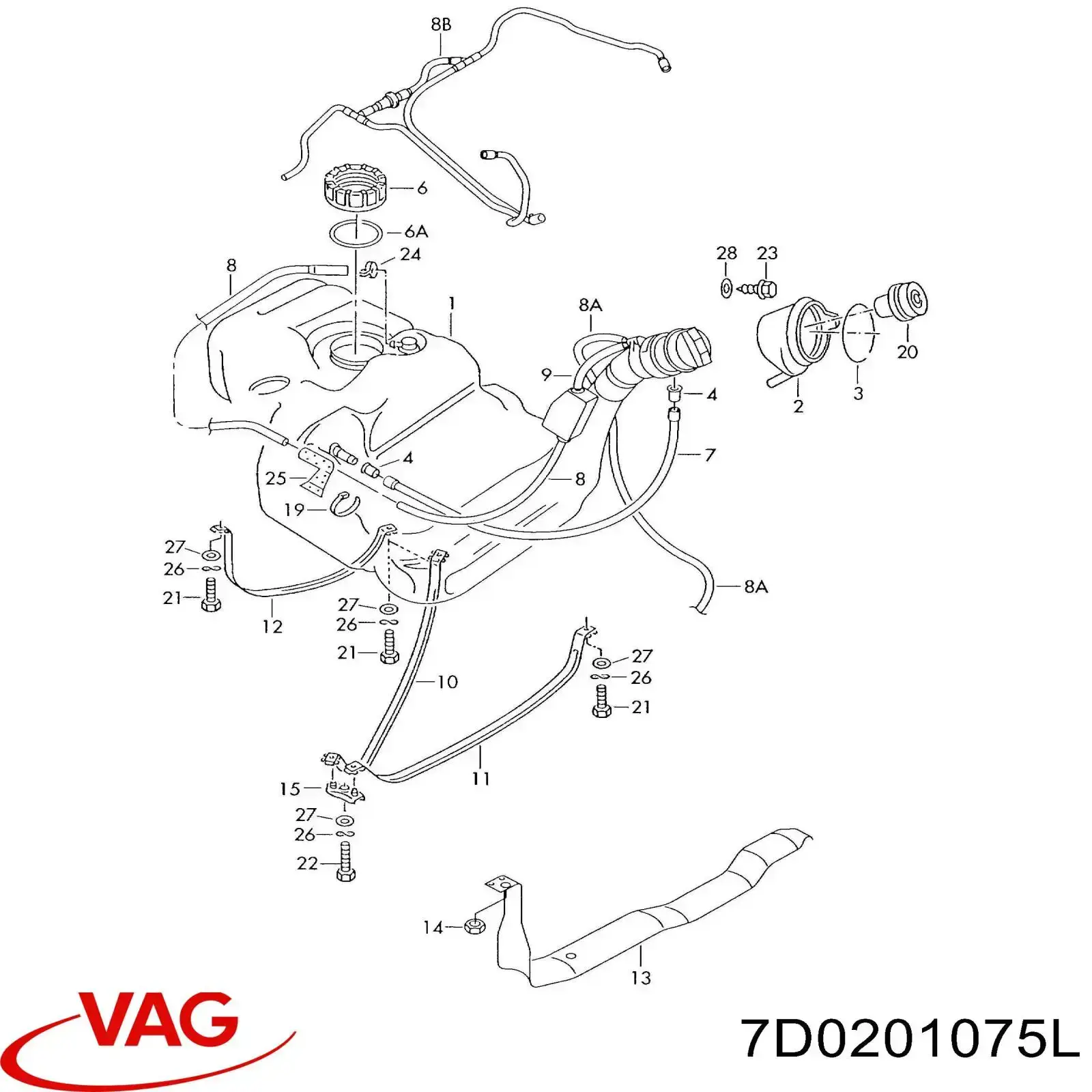 Бензобак VAG 7D0201075L цена, от 113.67 USD