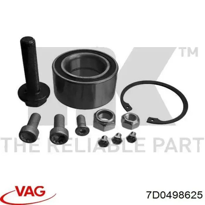 Купить 7D0498625 VAG Подшипник передней ступицы