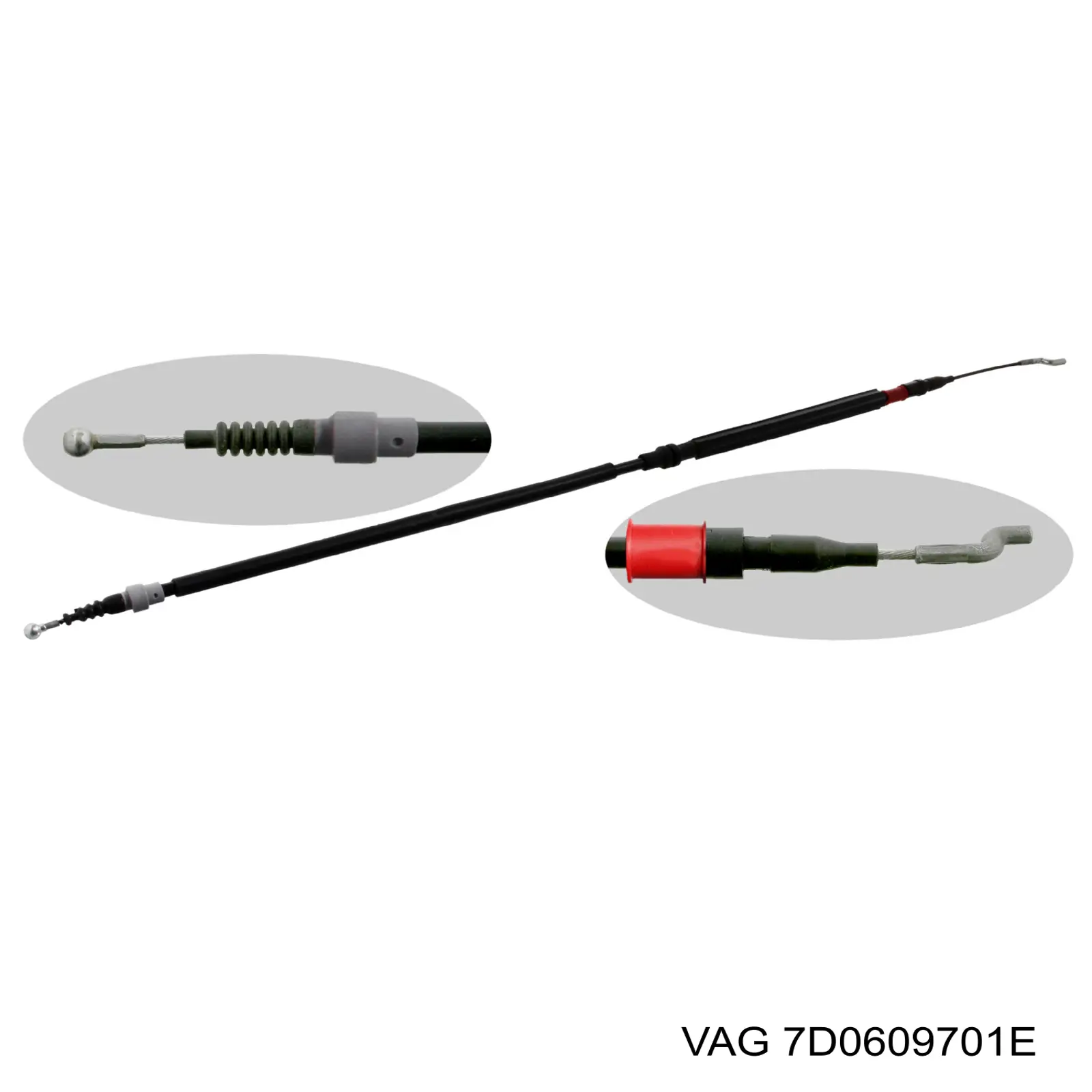 7D0609701E VAG Трос ручного тормоза задний правый/левый