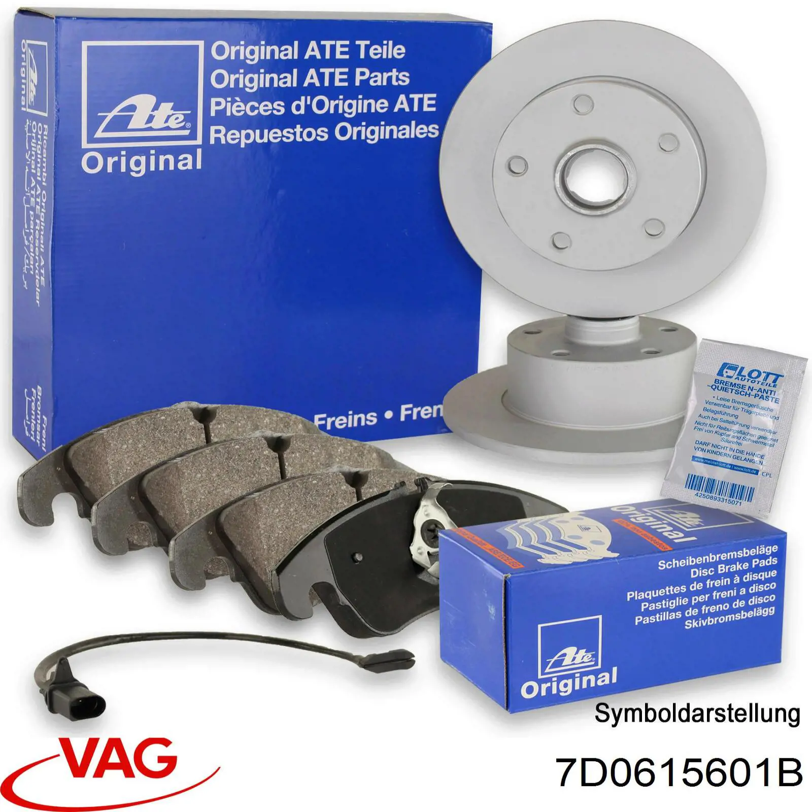 7D0615601B VAG диск тормозной задний