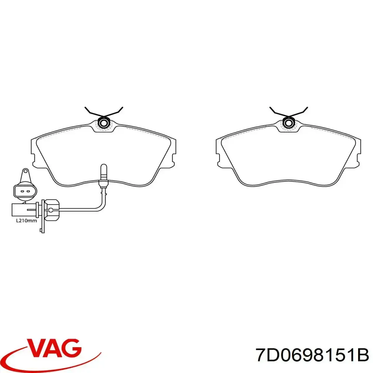 Передние тормозные колодки 7D0698151B VAG