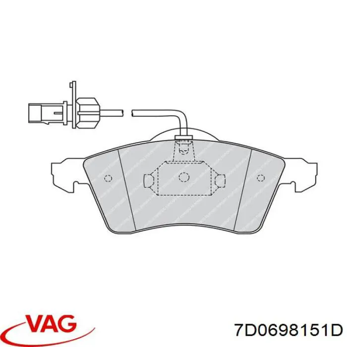 Передние тормозные колодки 7D0698151D VAG