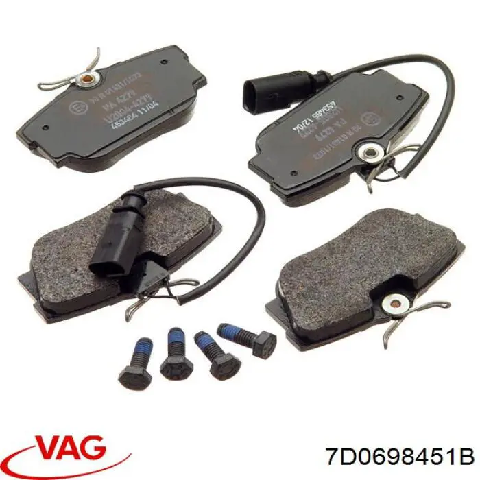 Задние тормозные колодки 7D0698451B VAG