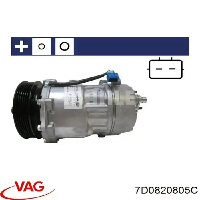 7D0820805C VAG compressor de aparelho de ar condicionado