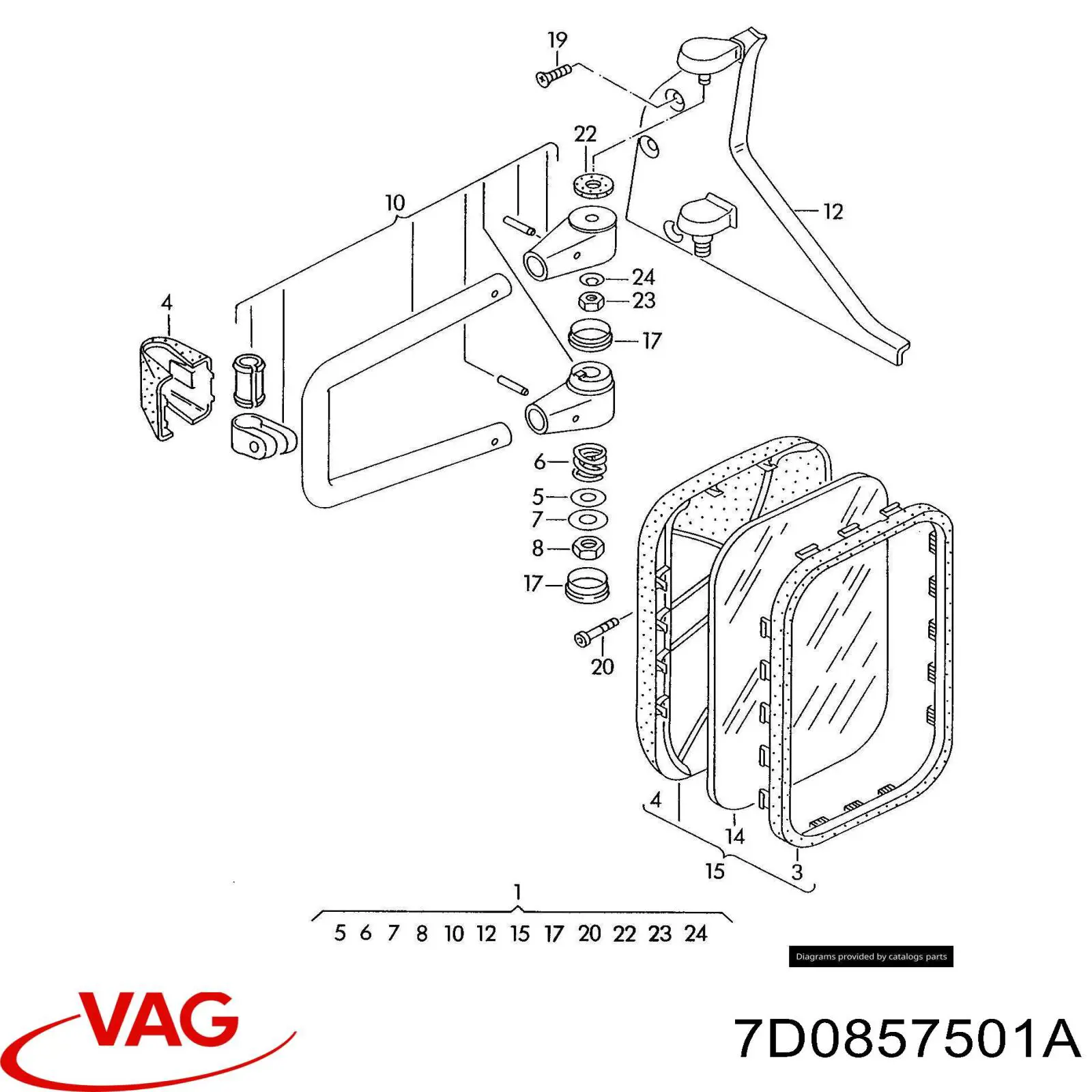 Зеркало заднего вида, левое VAG 7D0857501A цена, от 31.01 USD