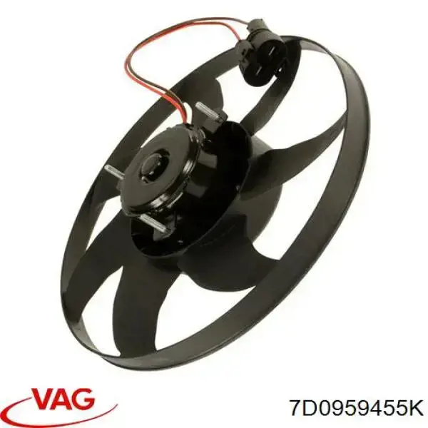 Купить 7D0959455K VAG Электровентилятор охлаждения в сборе (мотор+крыльчатка)