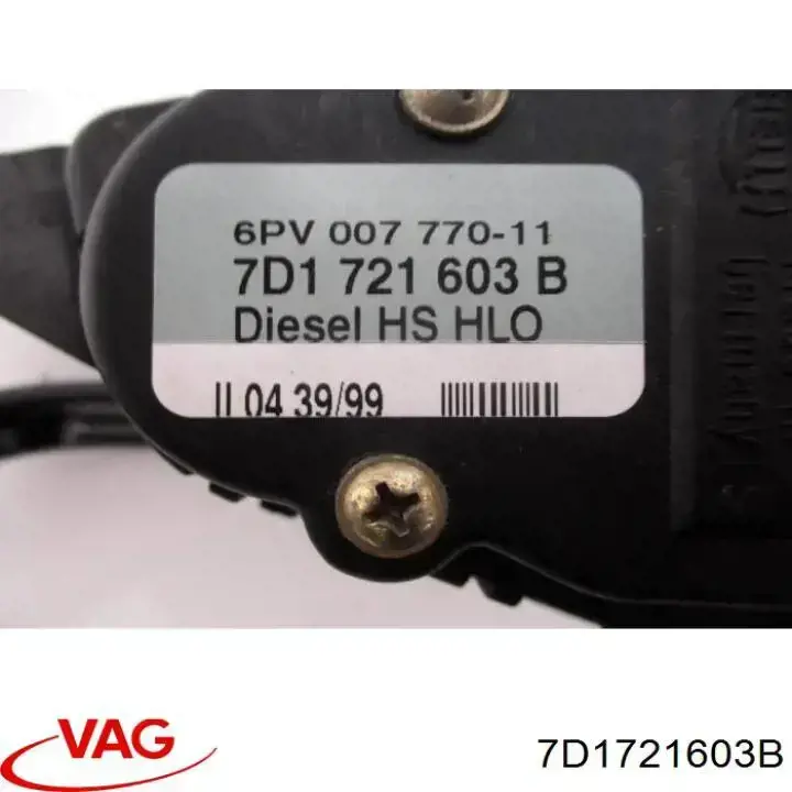 7D1721603B VAG Pedal del acelerador original y equivalente