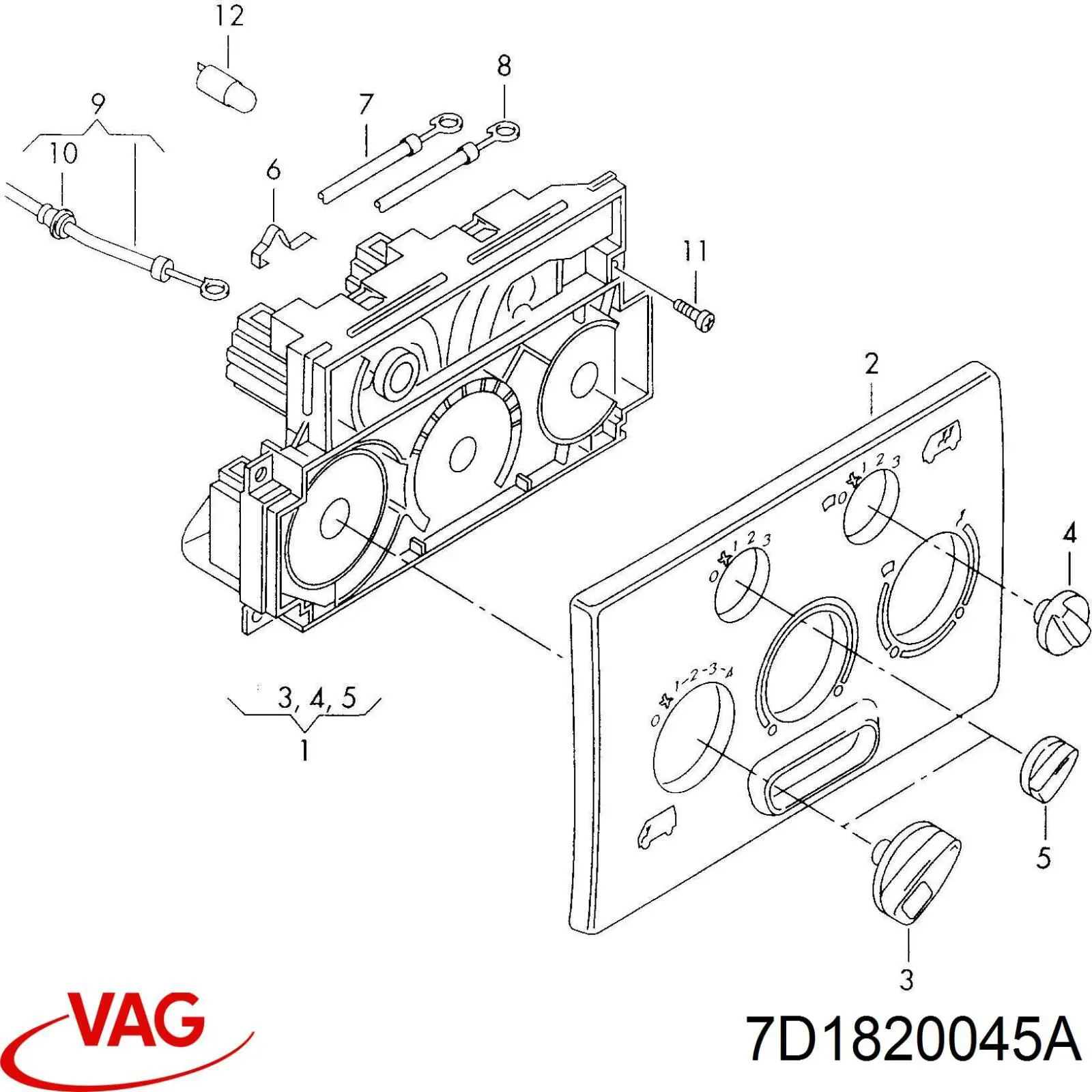 7D1820045A VAG Механизм управления кондиционером