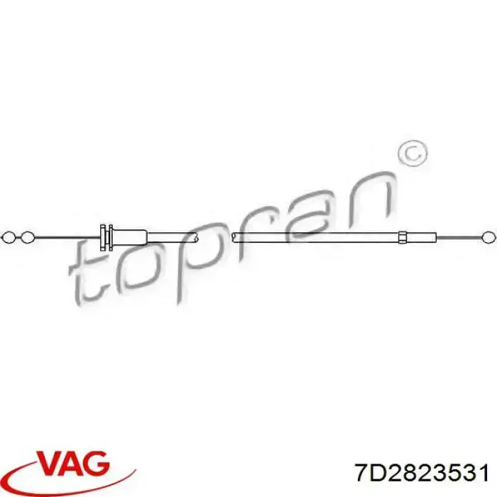 Трос открывания капота 7D2823531 VAG