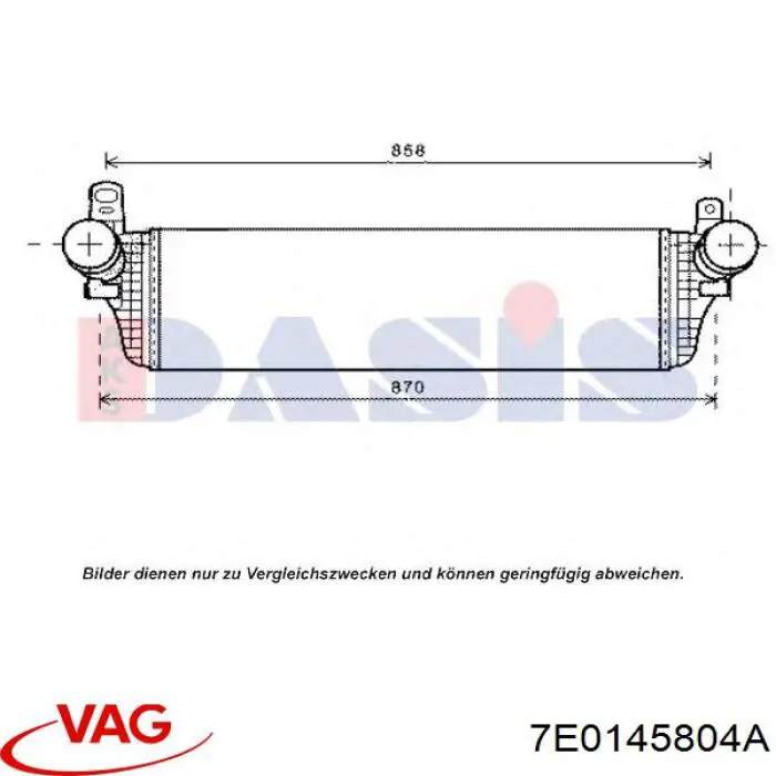 7E0145804A VAG radiador de intercooler