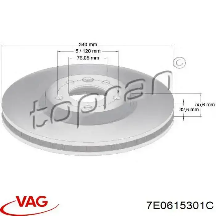 Передний тормозной диск VAG 7E0615301C