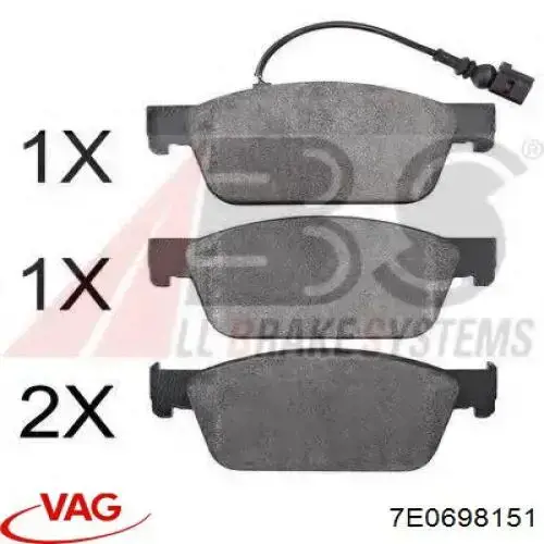 Колодки VAG 7E0698151 цена, от 51.21 USD
