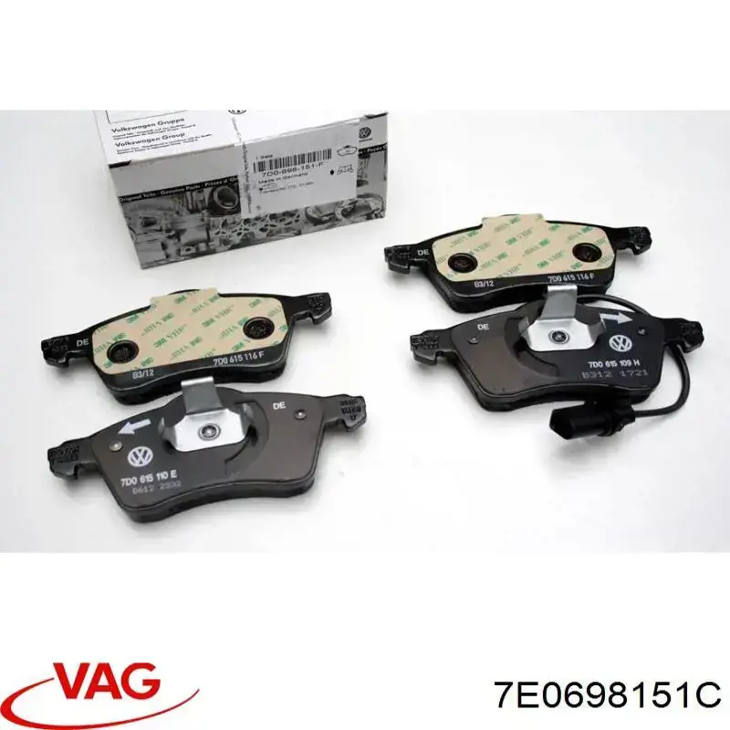 Передние тормозные колодки 7E0698151C VAG