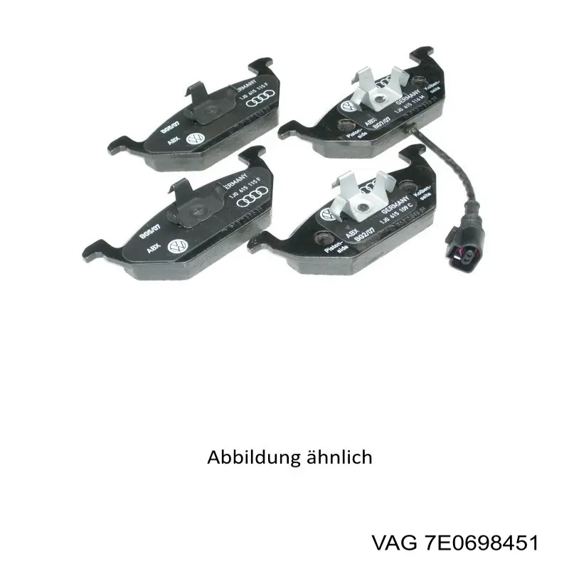 Купить 7E0698451 VAG Колодки тормозные задние, дисковые