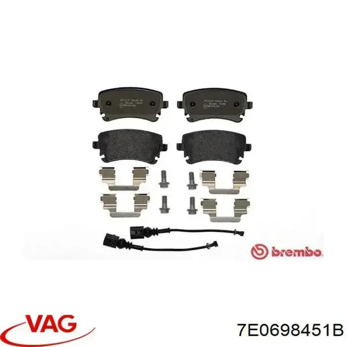 Задние тормозные колодки 7E0698451B VAG