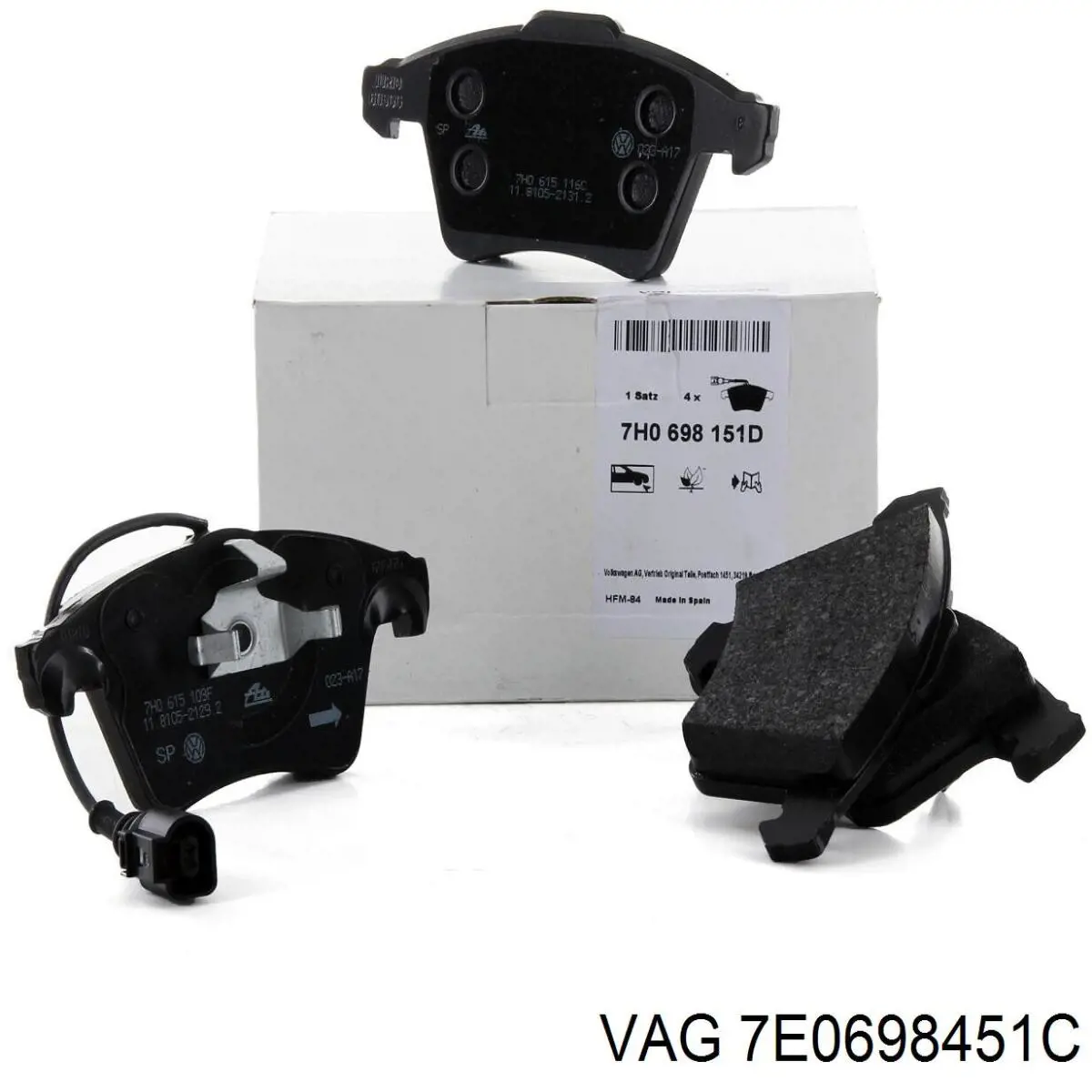 Купить 7E0698451C VAG Колодки тормозные задние, дисковые