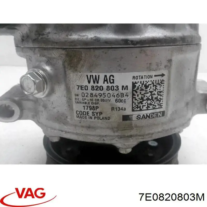 7E0820803T VAG compressor de aparelho de ar condicionado