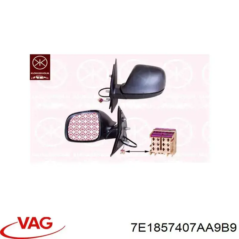 Купить 7E1857407AA9B9 VAG Наружное зеркало левое