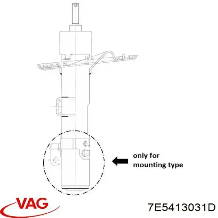 Купить 7E5413031D VAG Амортизатор передней подвески