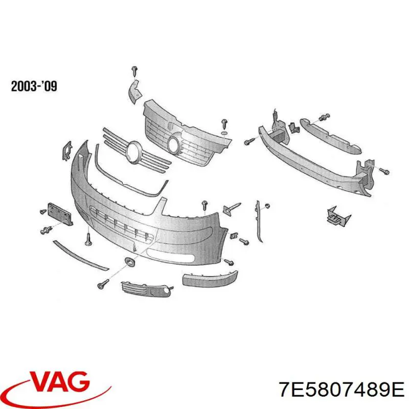 Заглушка ПТФ бампера переднего левая VAG 7E5807489EGRU цена, от 11.87 USD
