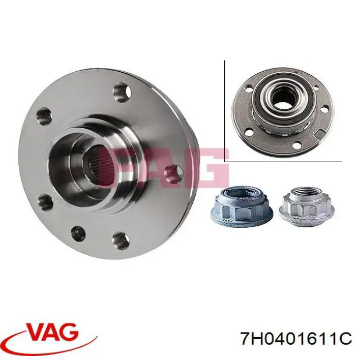 Ступицы передних колес VAG 7H0401611C цена, от 47.46 USD