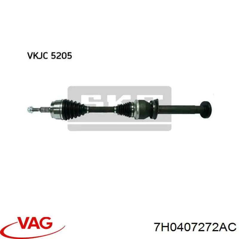 7H0407272AC VAG Полуось передняя, правая