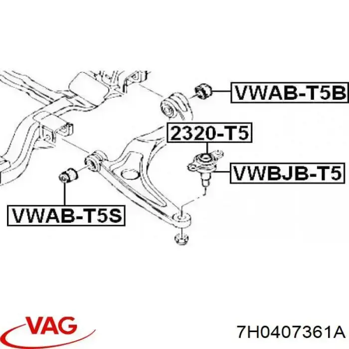 7H0407361A VAG Палец шаровой нижний