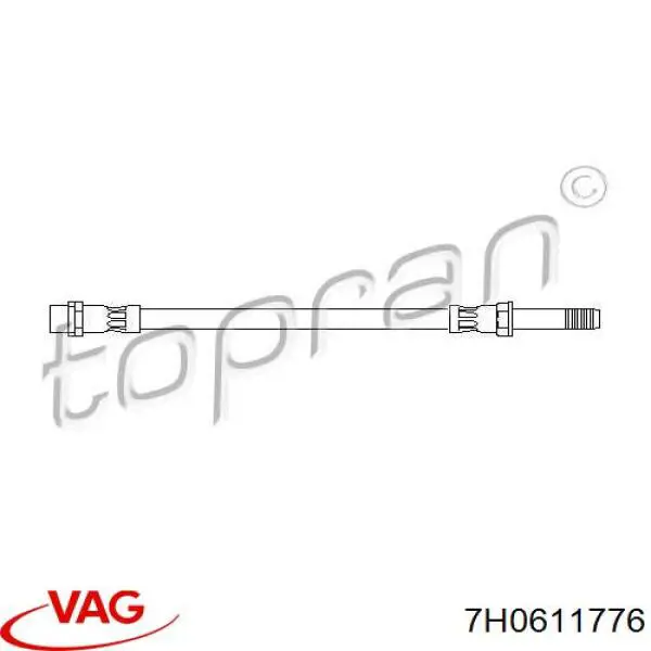 Задний тормозной шланг 7H0611776 VAG