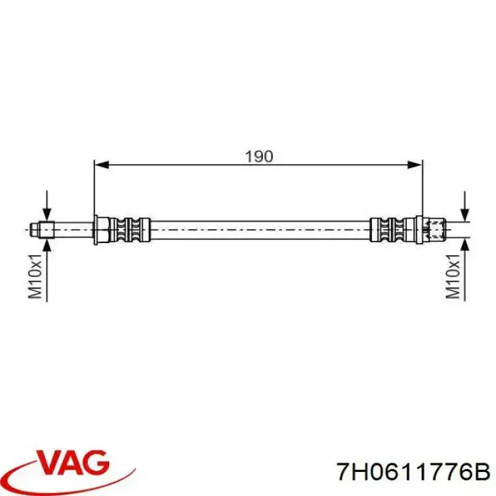 Задний тормозной шланг 7H0611776B VAG