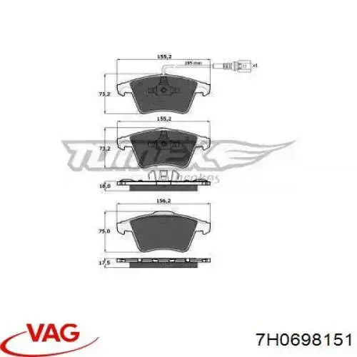 Колодки VAG 7H0698151 цена, от 29.00 USD