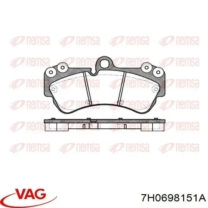 Compre 7H0698151A VAG Sapatas do freio dianteiras de disco