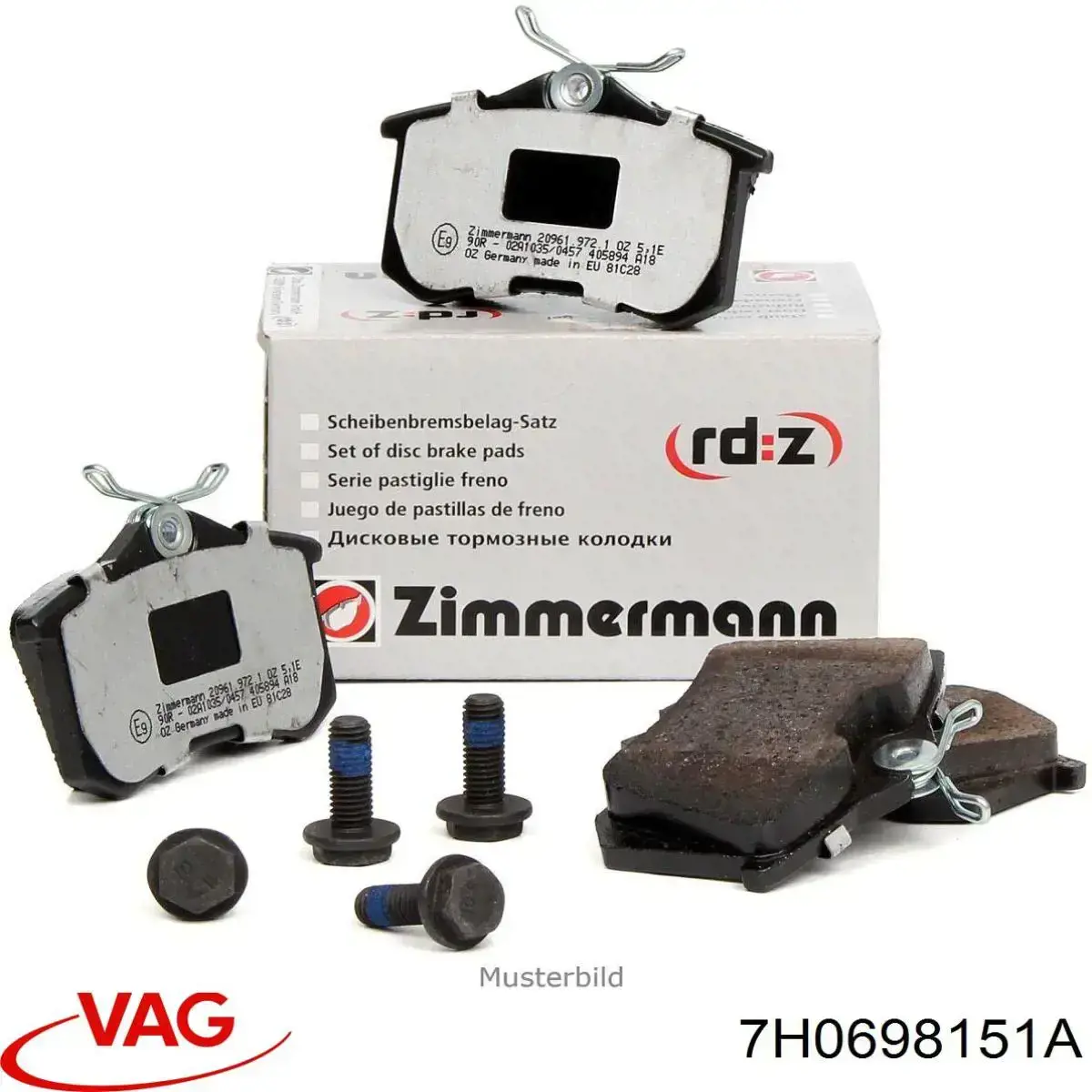 Compre 7H0698151A VAG Sapatas do freio dianteiras de disco