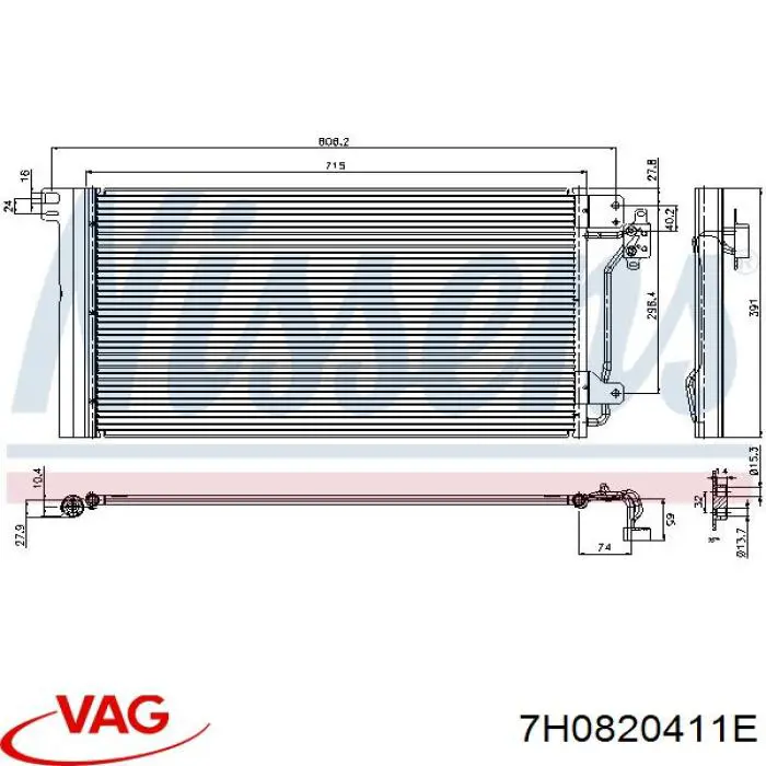 Конденсатор кондиционера VAG 7H0820411E цена, от 50.68 USD