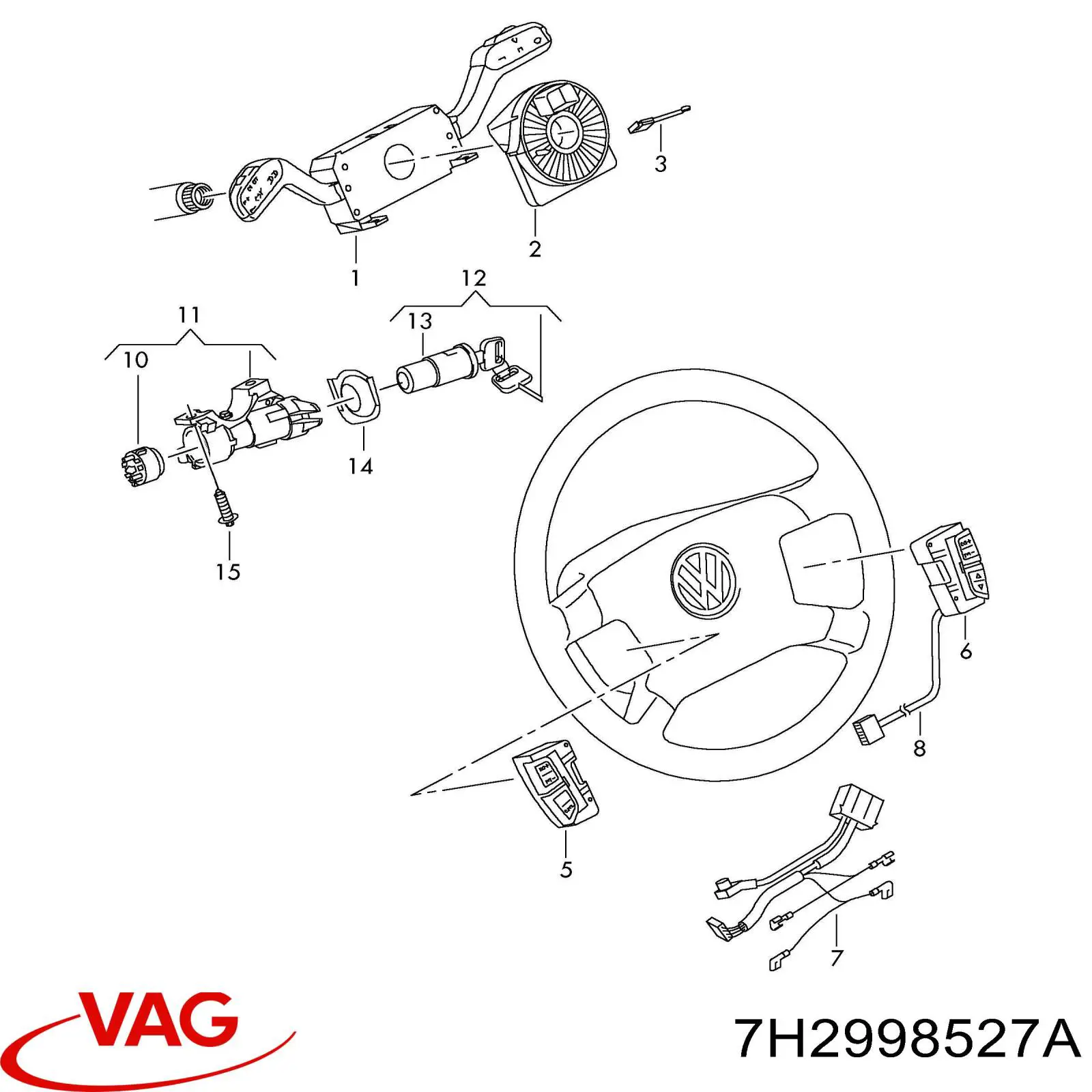 Переключатель управления круиз контролем 7H2998527A VAG