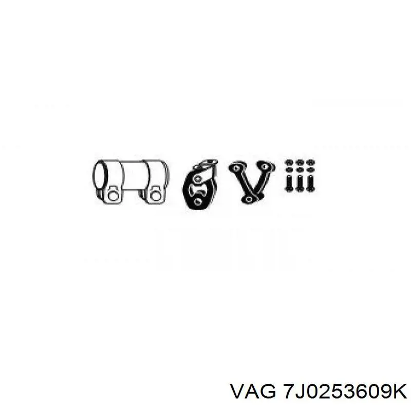 7J0253609K VAG Выхлопная труба