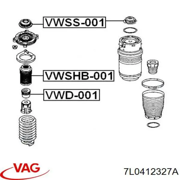 Опора передней стойки VAG 7L0412327A