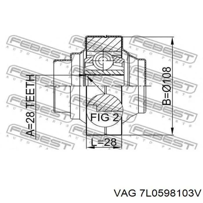 ШРУС внутренний задний 7L0598103V VAG