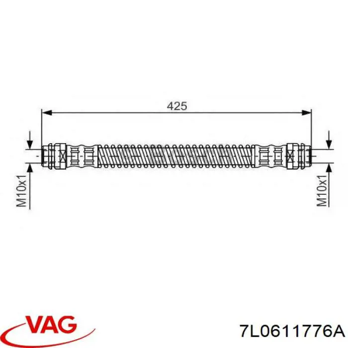 Задний тормозной шланг 7L0611776A VAG