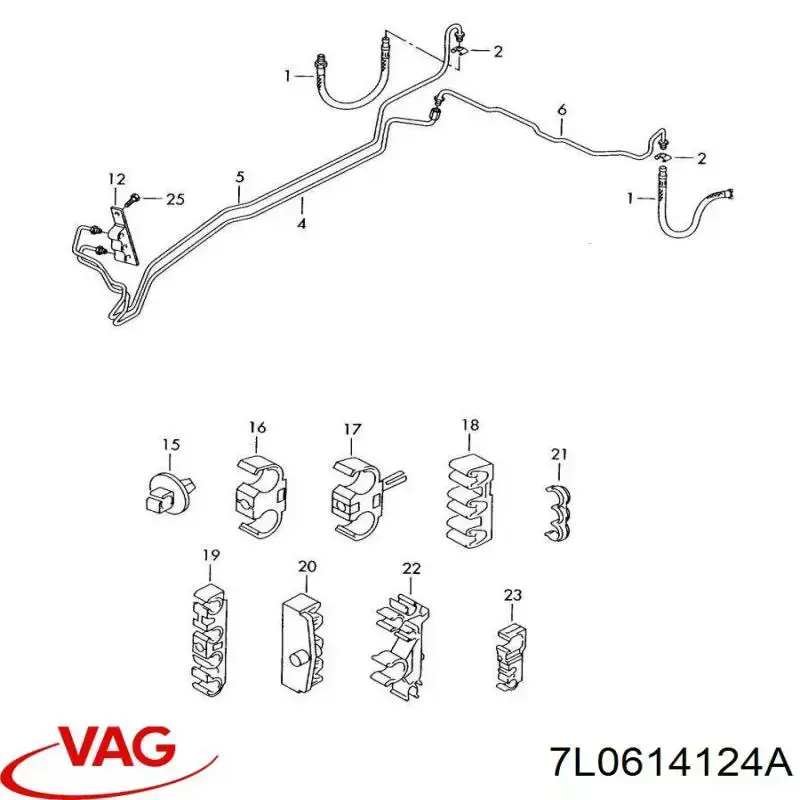 Тройник тормозных трубок VAG 7L0614124 цена, от 3.61 USD