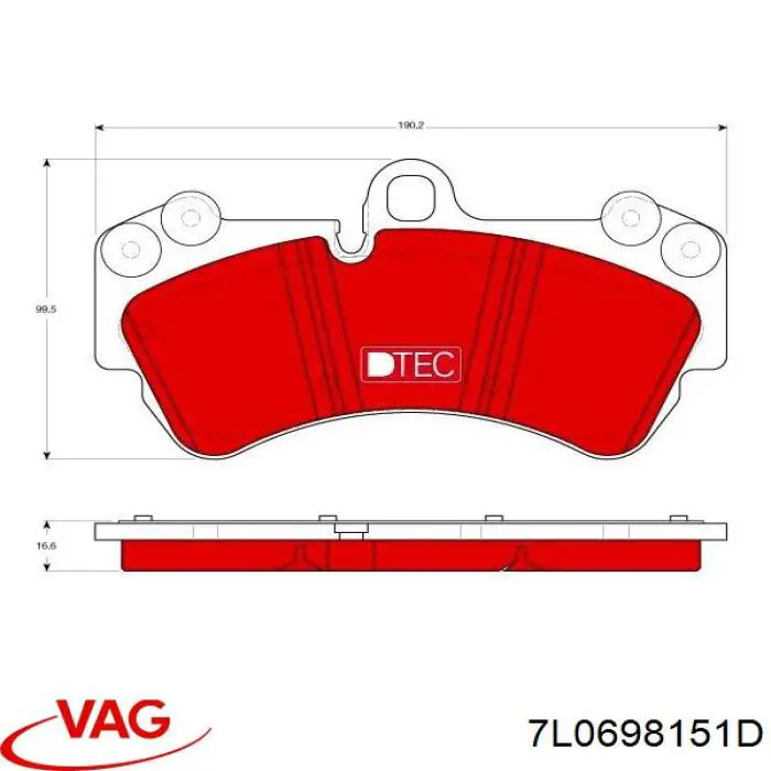 Колодки VAG 7L0698151D цена, от 56.82 USD
