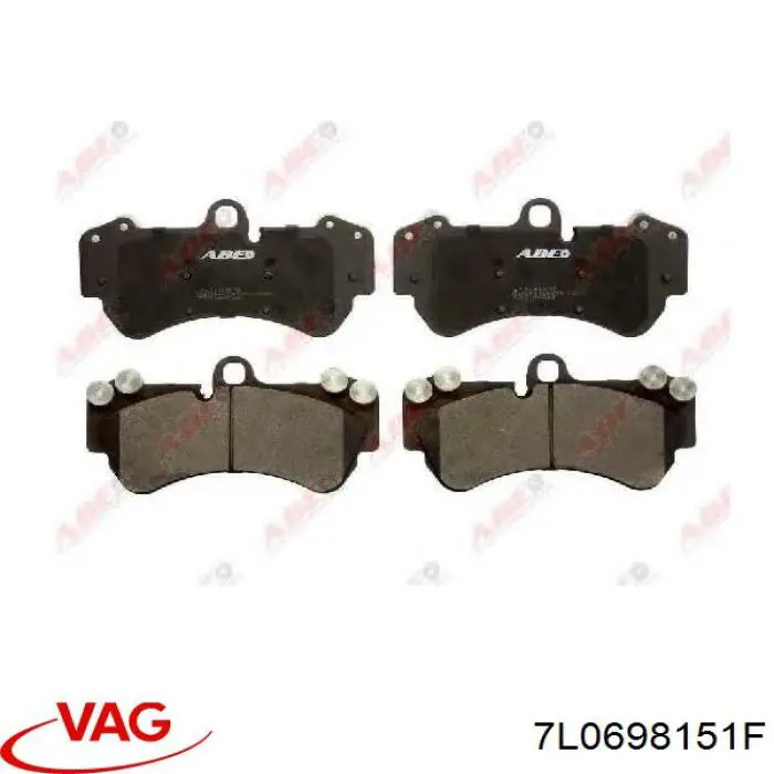 Передние тормозные колодки 7L0698151F VAG