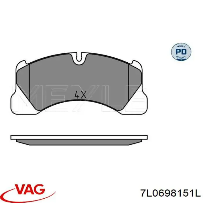 Передние тормозные колодки 7L0698151L VAG