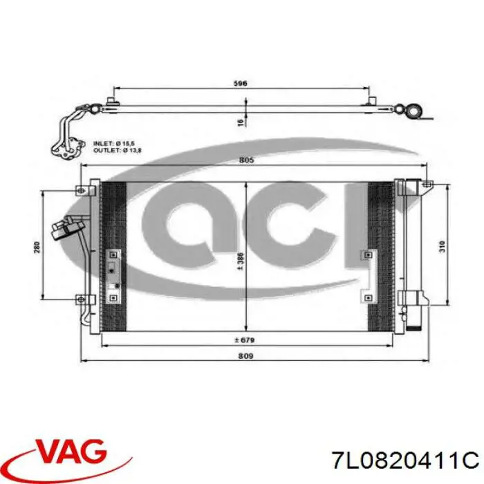 7L0820411C VAG радиатор кондиционера