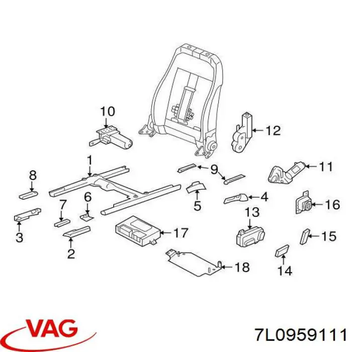 Механизм регулировки сиденья VAG 7L0959111 цена, от 50.68 USD