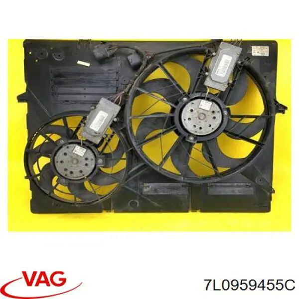Электровентилятор охлаждения в сборе (мотор+крыльчатка) левый VAG 7L0959455C